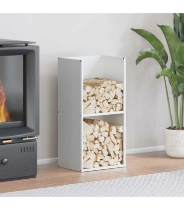 vidaXL Firewood Rack White 40x30x80 cm Cold-rolled steel
