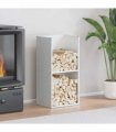 vidaXL Firewood Rack White 40x30x80 cm Cold-rolled steel