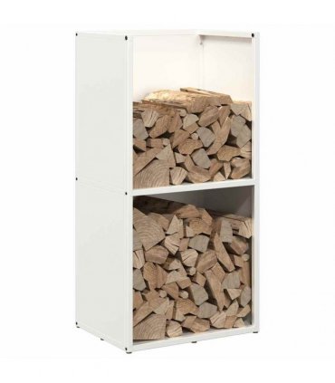 vidaXL Firewood Rack White 40x30x80 cm Cold-rolled steel