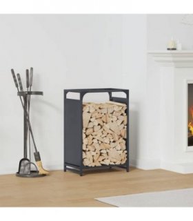 vidaXL Firewood Rack Anthracite 44x28x65 cm Cold-rolled steel — Size: 44 x 28 x 65 cm