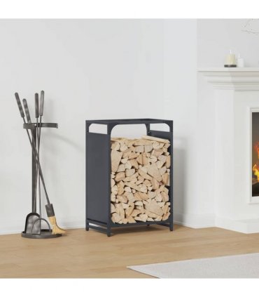 vidaXL Firewood Rack Anthracite 44x28x65 cm Cold-rolled steel — Size: 44 x 28 x 65 cm