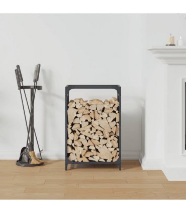vidaXL Firewood Rack Anthracite 44x28x65 cm Cold-rolled steel — Size: 44 x 28 x 65 cm