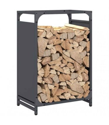 vidaXL Firewood Rack Anthracite 44x28x65 cm Cold-rolled steel — Size: 44 x 28 x 65 cm