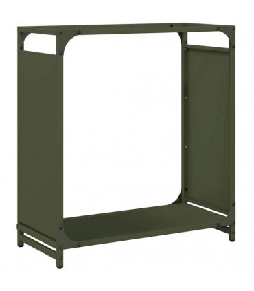 vidaXL Firewood Rack Olive Green 60x28x65 cm Cold-rolled steel — Size: 60 x 28 x 65 cm