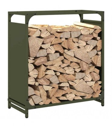 vidaXL Firewood Rack Olive Green 60x28x65 cm Cold-rolled steel — Size: 60 x 28 x 65 cm