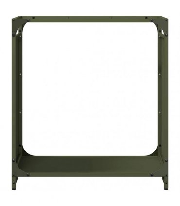 vidaXL Firewood Rack Olive Green 60x28x65 cm Cold-rolled steel — Size: 60 x 28 x 65 cm