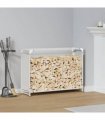 vidaXL Firewood Rack White 90x28x65 cm Cold-rolled steel — Size: 90 x 28 x 65 cm