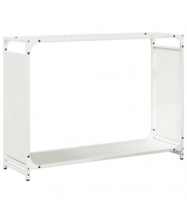 vidaXL Firewood Rack White 90x28x65 cm Cold-rolled steel — Size: 90 x 28 x 65 cm