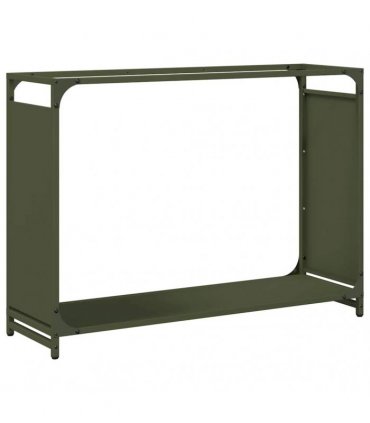 vidaXL Firewood Rack Olive Green 90x28x65 cm Cold-rolled steel — Size: 90 x 28 x 65 cm