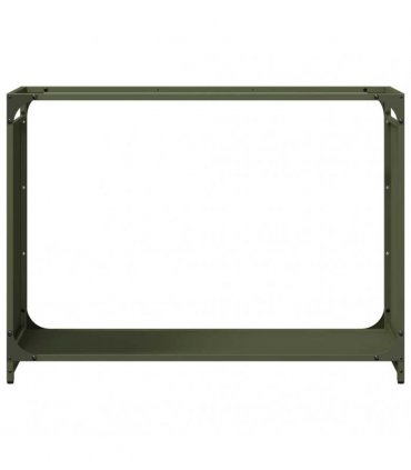 vidaXL Firewood Rack Olive Green 90x28x65 cm Cold-rolled steel — Size: 90 x 28 x 65 cm