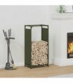 vidaXL Firewood Rack Olive Green 44x28x90 cm Cold-rolled steel — Size: 44 x 28 x 90 cm