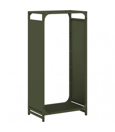 vidaXL Firewood Rack Olive Green 44x28x90 cm Cold-rolled steel — Size: 44 x 28 x 90 cm
