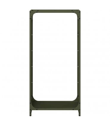 vidaXL Firewood Rack Olive Green 44x28x90 cm Cold-rolled steel — Size: 44 x 28 x 90 cm