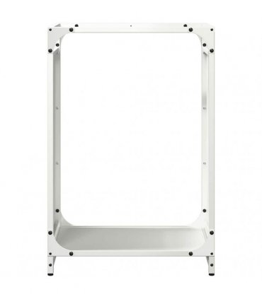 vidaXL Firewood Rack White 44x28x65 cm Cold-rolled steel — Size: 44 x 28 x 65 cm