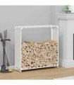 vidaXL Firewood Rack White 90x28x90 cm Cold-rolled steel — Size: 90 x 28 x 90 cm