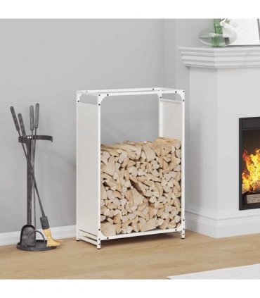 vidaXL Firewood Rack White 60x28x90 cm Cold-rolled steel — Size: 60 x 28 x 90 cm