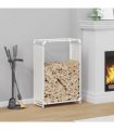 vidaXL Firewood Rack White 60x28x90 cm Cold-rolled steel — Size: 60 x 28 x 90 cm