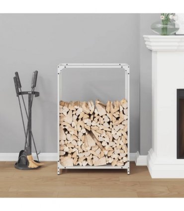 vidaXL Firewood Rack White 60x28x90 cm Cold-rolled steel — Size: 60 x 28 x 90 cm