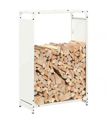 vidaXL Firewood Rack White 60x28x90 cm Cold-rolled steel — Size: 60 x 28 x 90 cm
