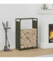 vidaXL Firewood Rack Olive Green 60x28x90 cm Cold-rolled steel — Size: 60 x 28 x 90 cm
