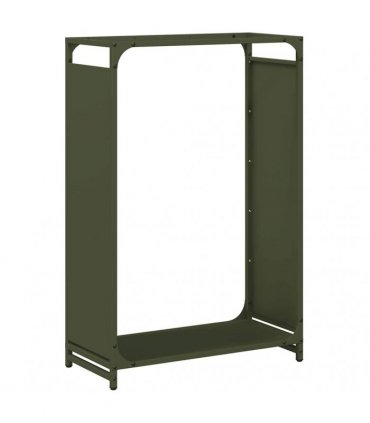 vidaXL Firewood Rack Olive Green 60x28x90 cm Cold-rolled steel — Size: 60 x 28 x 90 cm