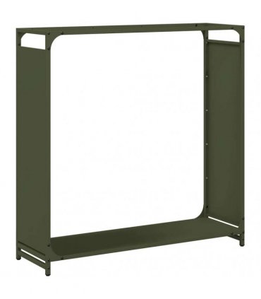 vidaXL Firewood Rack Olive Green 90x28x90 cm Cold-rolled steel — Size: 90 x 28 x 90 cm