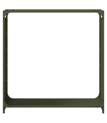 vidaXL Firewood Rack Olive Green 90x28x90 cm Cold-rolled steel — Size: 90 x 28 x 90 cm