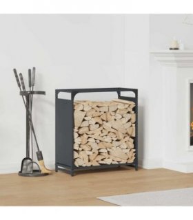 vidaXL Firewood Rack Anthracite 60x28x65 cm Cold-rolled steel — Size: 60 x 28 x 65 cm