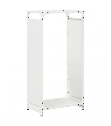 vidaXL Firewood Rack White 44x28x90 cm Cold-rolled steel — Size: 44 x 28 x 90 cm