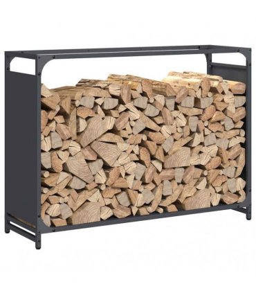 vidaXL Firewood Rack Anthracite 90x28x65 cm Cold-rolled steel — Size: 90 x 28 x 65 cm