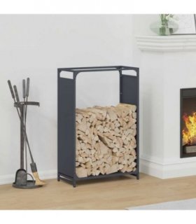 vidaXL Firewood Rack Anthracite 60x28x90 cm Cold-rolled steel — Size: 60 x 28 x 90 cm