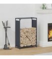 vidaXL Firewood Rack Anthracite 60x28x90 cm Cold-rolled steel — Size: 60 x 28 x 90 cm