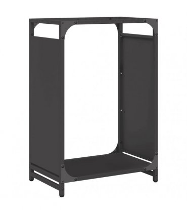 vidaXL Firewood Rack Black 44x28x65 cm Cold-rolled steel — Size: 44 x 28 x 65 cm