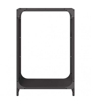 vidaXL Firewood Rack Black 44x28x65 cm Cold-rolled steel — Size: 44 x 28 x 65 cm