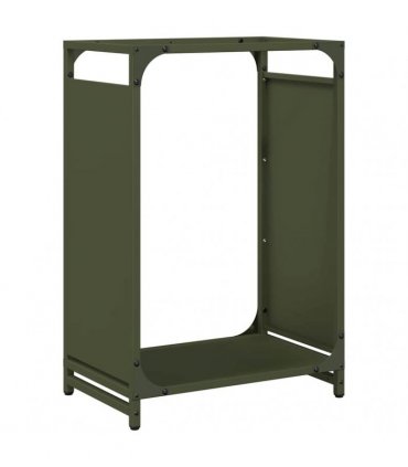 vidaXL Firewood Rack Olive Green 44x28x65 cm Cold-rolled steel — Size: 44 x 28 x 65 cm
