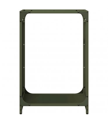 vidaXL Firewood Rack Olive Green 44x28x65 cm Cold-rolled steel — Size: 44 x 28 x 65 cm