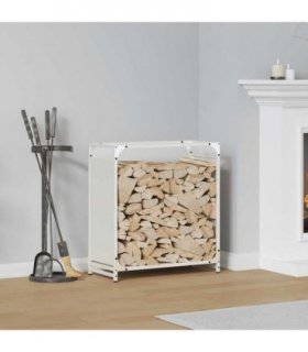 vidaXL Firewood Rack White 60x28x65 cm Cold-rolled steel — Size: 60 x 28 x 65 cm