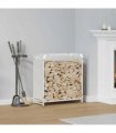 vidaXL Firewood Rack White 60x28x65 cm Cold-rolled steel — Size: 60 x 28 x 65 cm
