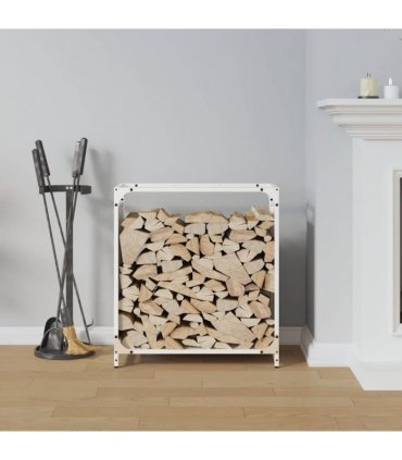 vidaXL Firewood Rack White 60x28x65 cm Cold-rolled steel — Size: 60 x 28 x 65 cm