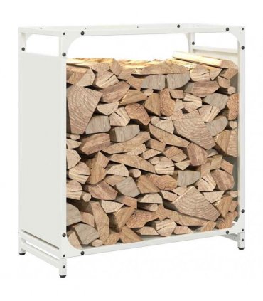 vidaXL Firewood Rack White 60x28x65 cm Cold-rolled steel — Size: 60 x 28 x 65 cm