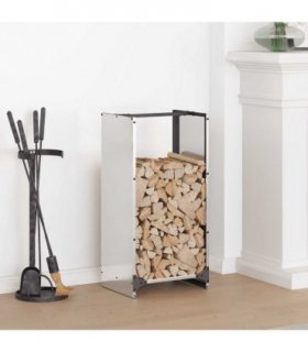vidaXL Firewood Rack 40x30x80 cm Stainless Steel — Model: plain design