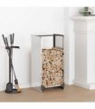 vidaXL Firewood Rack 40x30x80 cm Stainless Steel — Model: plain design