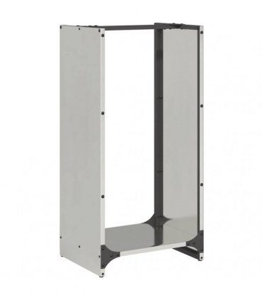 vidaXL Firewood Rack 40x30x80 cm Stainless Steel — Model: plain design