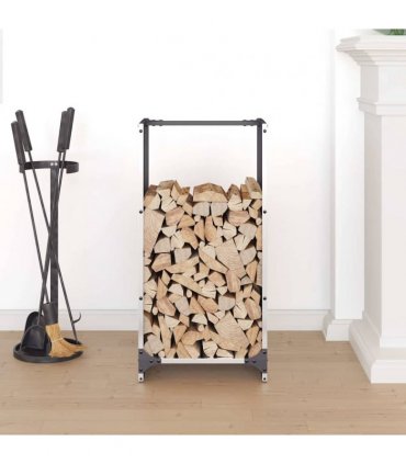 vidaXL Firewood Rack 40x30x80 cm Stainless Steel — Model: plain design