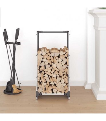 vidaXL Firewood Rack 40x30x80 cm Stainless Steel — Model: tree pattern