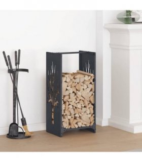 vidaXL Firewood Rack Anthracite 40x30x80 cm Cold-rolled steel — Model: tree pattern