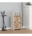 vidaXL Firewood Rack White 40x30x80 cm Cold-rolled steel — Model: plain design