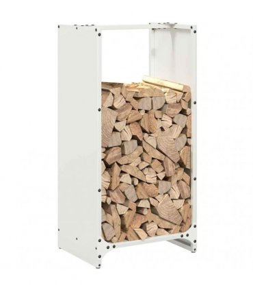 vidaXL Firewood Rack White 40x30x80 cm Cold-rolled steel — Model: plain design
