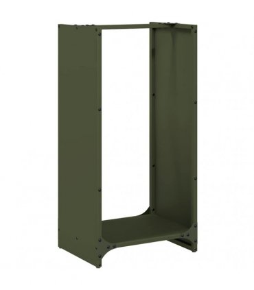 vidaXL Firewood Rack Olive Green 40x30x80 cm Cold-rolled steel — Model: plain design