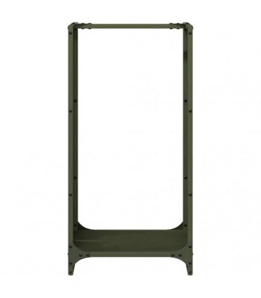 vidaXL Firewood Rack Olive Green 40x30x80 cm Cold-rolled steel — Model: plain design